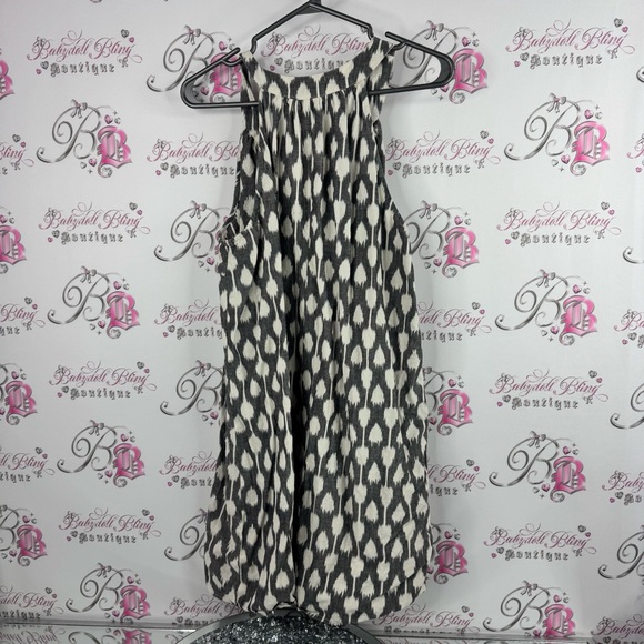 Charlie Paige Monochrome Sleeveless Dress with Pink Accents tassles boho cotton - Picture 2 of 9